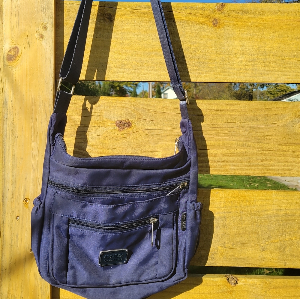 Navy Blue Multi-Pocket Crossbody Bag